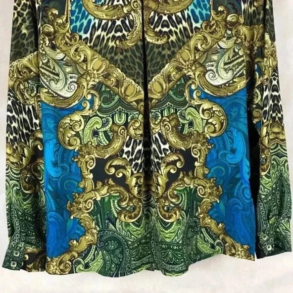 SUSAN GRAVER Scroll Print Button-Down Vintage Top Size 4 - Picture 3 of 9